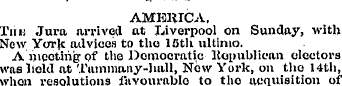 AMERICA, Tun Jura arrived at Liverpool o...