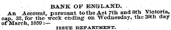 BANK OF ENGLAND. An Account, pursuant to...