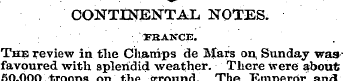 CONTINENTAL NOTES. : ¦ /CHANCE. . The re...
