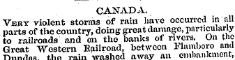 CANADA. Ve ry violent storms of rain hay...