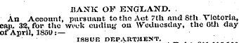 HANK OF ENGLAND. An Account, pursuant to...