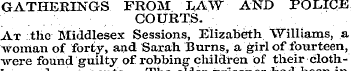 GATHERINGS FROM LAW AND POLICE COURTS. A...