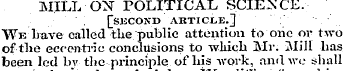 MILL ON POLITICAL SCIEXCE. ' ^SKCOJTD AR...