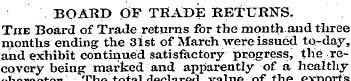 BOARD OF TRADE RETURNS. The Board of Tra...
