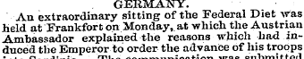 GERMANY. An extraordinary sitting of the...