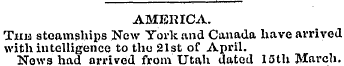 AMERICA. Tub steamships New York and Can...