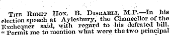 Tirn Right jlox. B. Disraeli, M.P.—In hi...
