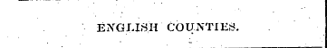 ENGLISH COUNTIES.