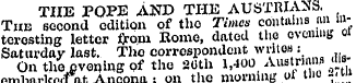 THE POPE AND THE AUSTRIANS. The second e...