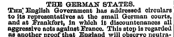 THE GERMAN STATES. Tub] English Governme...