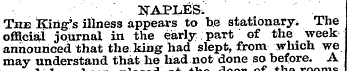 ¦ ¦ , ' NAPLES-. ' ' ' ¦ ' . ' The King'...