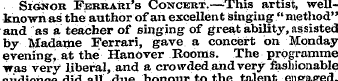 Signor Ferrari's Concert.—This artist, w...