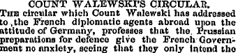 COUNT WALEWSKI'S CIRCULAR. The circular ...