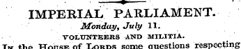 ¦ » • . ¦ IMPERIAL PARLIAMENT. Monday, J...
