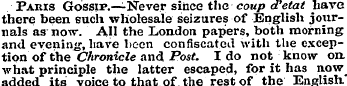 Paris Gossip.—Never since the coup detat...