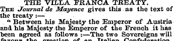 THE VILLA FRANCA TREATY. The Journal de ...