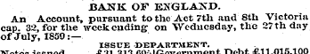BANK OF ENGLAND. An Account, pursuant to...