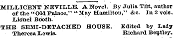 MILLICENT NEVILLE. A Novel. By Julia Til...