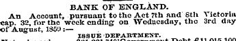 BANK OF ENGLAND. An Account, pursuant to...