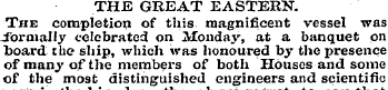 THE GREAT EASTERN. The completion of thi...