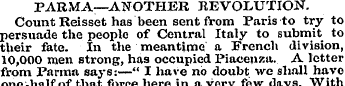 PARMA—ANOTHER REVOLUTION. Count Reisset ...