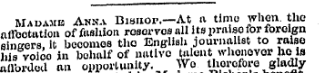 Madame Ansa Bisnor.—At a tin o wheiv the...