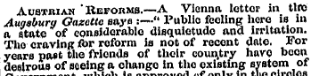 Austrian ' Reforms.— A Vienna lottor in ...
