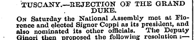 TUSCANY.—REJECTION OF THIS GRAND DUKE. O...