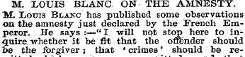 M. LOUIS BLANC ON THE AMNESTY. M. Lotxis...