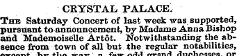 CRYSTAL PALACE. The Saturday Concert of ...