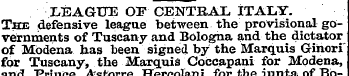 LEAGUE OF CENTRAL ITALY. The defensive l...