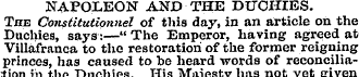 NAPOLEON AND THE DUCHIES. The Consiituti...