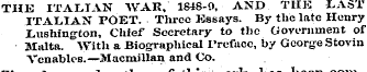 THE ITALIAN WAR, 1848-0, AND THE LAST IT...
