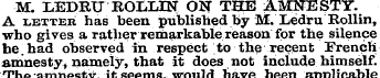 M. LEDEUEOLLIN ON THE A.MNESTY. A letter...