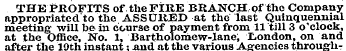 THE PROFITS of. the FIRE BRANCH of the C...