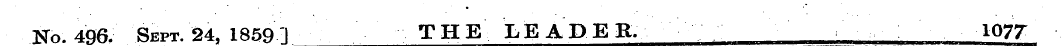 No. 496. Sept. 24, 185 9 "] THE LEADER. ...