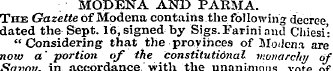 MODENA AND PARMA. The Gazette of Modena ...