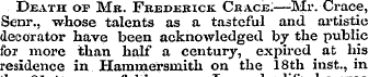 Death of Mjt. Frederick CracjgJ—Mr. Crac...