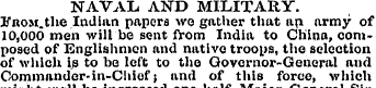 NAVAL AND MILITARY. From . the Indian pa...