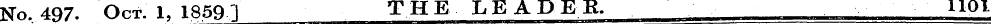 No. 497. Oct. 1, 1859 I THE LEADER. UOl