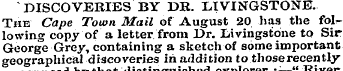 * DISCOVERIES BY DR. LIVINGSTONE. The Ca...