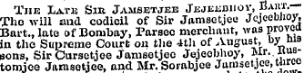The Late Sir Jamsetjee Jejekbiiov, ft* }...