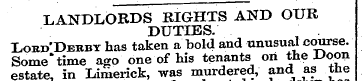 LANDLORDS RIGHTS AND OUR DUTIES. Lobd'De...