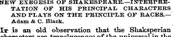 NEW EXEGESIS OF SHAKESPEARE.— IJiTTERPRE...