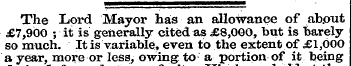 The Lord Mayor has an allowance of about...