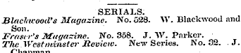 ' SERIALS. Blacl.wood's Magazine. No. 52...