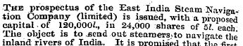 The prospectus of the East India Steam N...