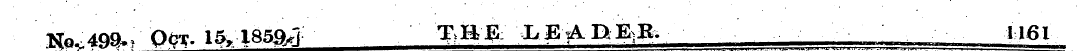 TJO. 499. , OCT. 15,1859^ T>BE LEABE>B. ...