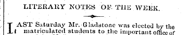 LITERARY NOTES OF-THE WEEK. I AST Saturd...