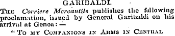 'GARIBALDI. The Corrlere Mercantile publ...